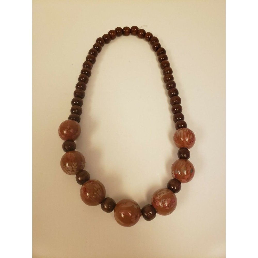 Handmade Wood Beads Necklace